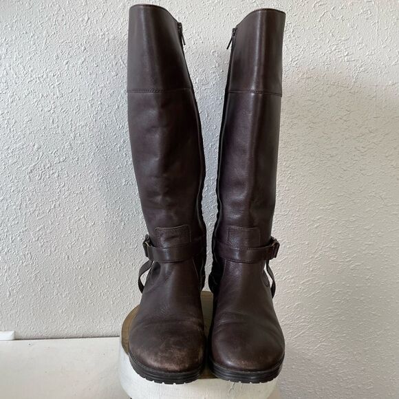 Lauren Ralph Lauren Brown Leather Zip Up Boots Size 8.5B - Picture 3 of 10